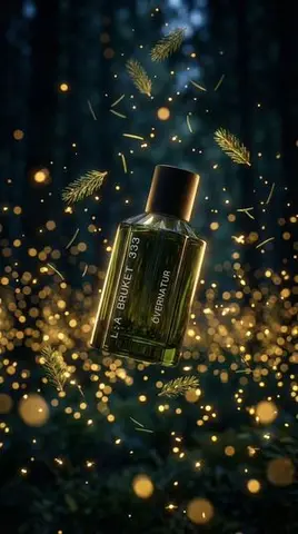 Luxury Perfume Bottle in Mystical Forest Product Shot