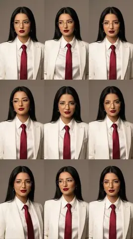 High-Fashion Editorial Portrait Grid with Glasses