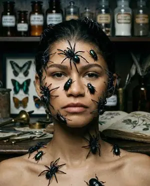 Zendaya Entomological Elegance Surreal Portrait