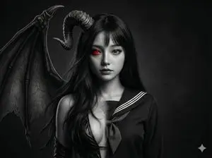 Human-Succubus Fusion Portrait Prompt