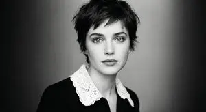 Monochrome cinematic portrait of young woman