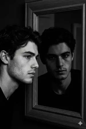 Noir Mirror Reflection Portrait