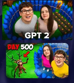 GPT 2 Day 500 Gaming Thumbnail