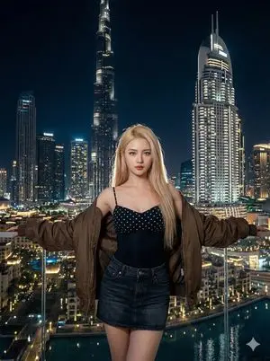 Cinematic Fashion Portrait in Dubai Prompt