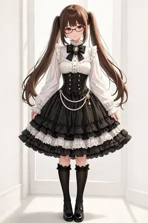 Gothic Lolita Twin-Tail Full-Body Portrait