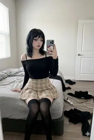 E-Girl Mirror Selfie with Deep Depth of Field