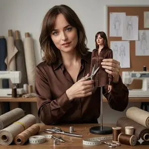 Cinematic Portrait of Tailor and Miniature Mannequin