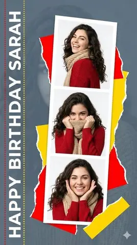 Elegant Graphic Design Birthday Collage