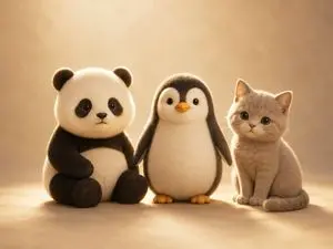 Cute Plush Animal Trio