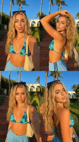 Tropical Selfie Photo Grid with Golden Hour Lighting