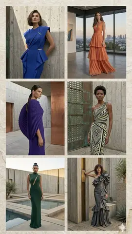 Architectural High-Fashion Gown Collage