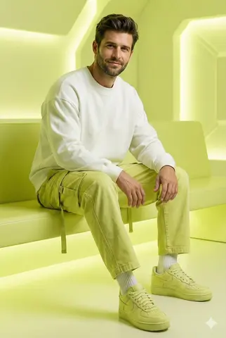 A young man with a slight smile see the