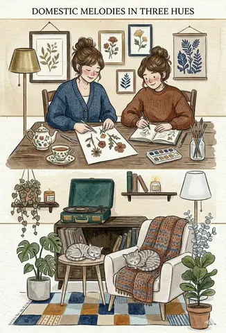 Domestic Melodies Watercolor Illustration