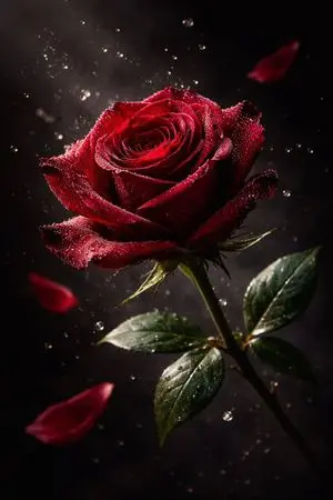 Luxury Macro Commercial Render of a Velvet Red Rose