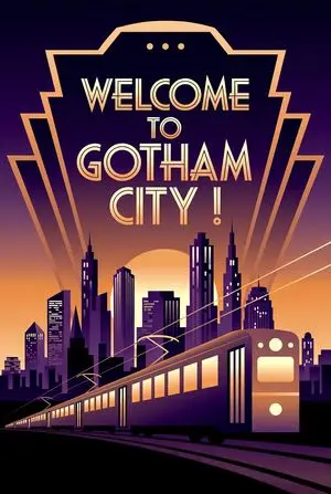 Art Deco Gotham Tram Poster