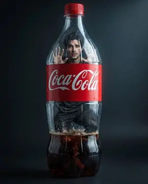 Surreal Coke Bottle Confinement Portrait