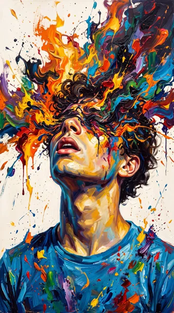 Abstract Expressionist Paint Eruption