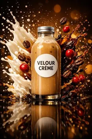 High-Speed Commercial Food Photography Prompt for Latte Bottle
