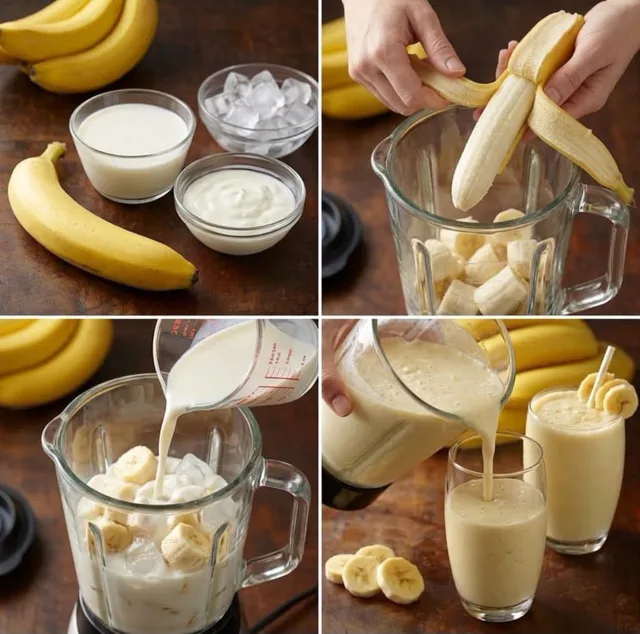 Infographic / Edu Visual - Banana Smoothie Recipe Collage
