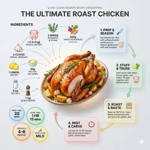 Ultra-clean modern recipe infographic