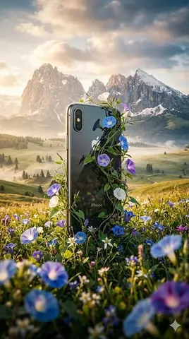 Hyperrealistic Nature-Reclaiming-Tech Poster
