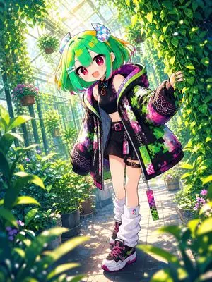 Greenhouse Cyber Streetwear Anime Girl