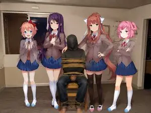 Strange Doki Doki Literature Club Scene