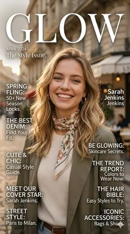 Glow Fashion Magazine Cover Prompt