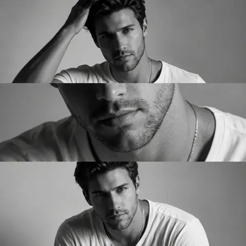 Monochrome Fashion Editorial Triptych