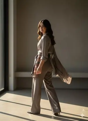 Chic Cinematic Portrait with Soft Draping