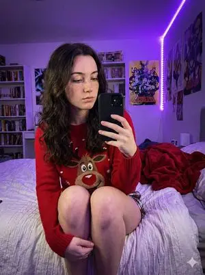 Low-Light Smartphone Selfie in Gen Z Bedroom