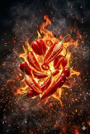 Explosive Chili Peppers Food Photography Prompt for Nano Banana 2