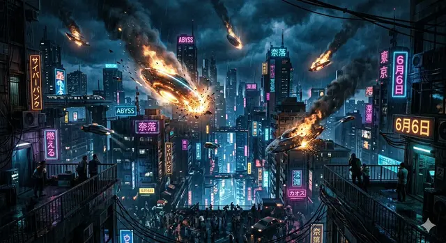 UFO Crash in the Abyss (cyberpunk)