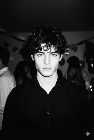High-contrast black and white photo taken with a 1990s