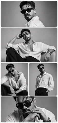 Monochrome Fashion Editorial Multi-Frame Collage
