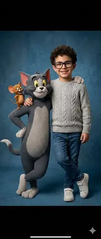 Ultra-Realistic 3D Cinematic Portrait of Boy with Tom and Jerry