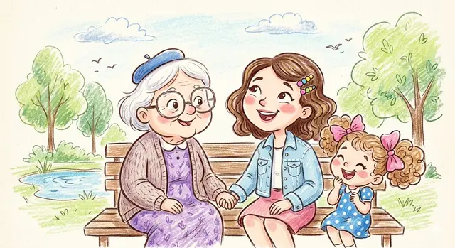 Crayon and Pencil Family Illustration