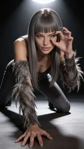 Ultra-Realistic High-Fashion Crawling Portrait