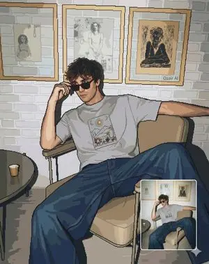 Pixel Art Portrait of a Stylish Man