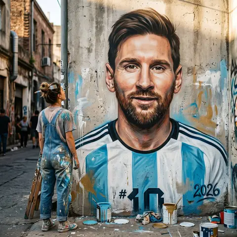 Messi World Cup 2026 Street Mural