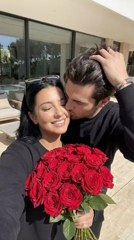 Photorealistic Couple Portrait with Harsh Midday Sun and Red Roses