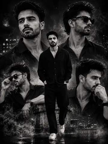 Cinematic Monochrome Portrait Collage