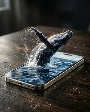 Hyper-Realistic iPhone Whale Breach Scene