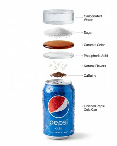 High-quality professional product photography of a chilled Pepsi can