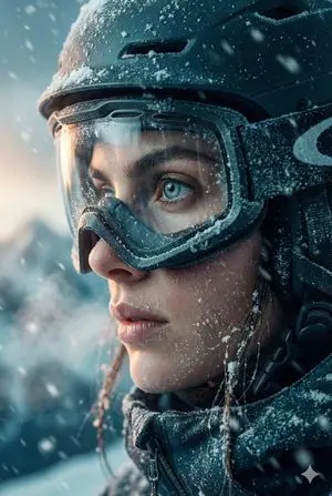 Cinematic Close-up Portrait Prompt of Winter Sports Athlete