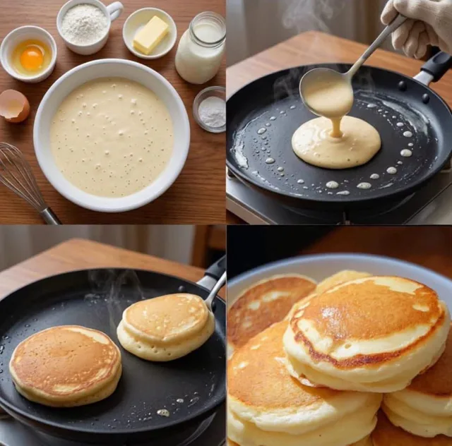 Product Marketing - American Pancakes Cooking Process Grid