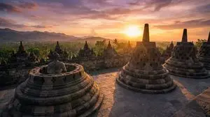Geolocation sunset scene at specific coordinates