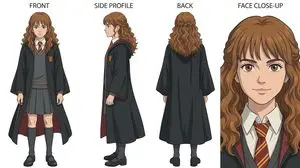 Ghibli-Inspired Character Turnaround