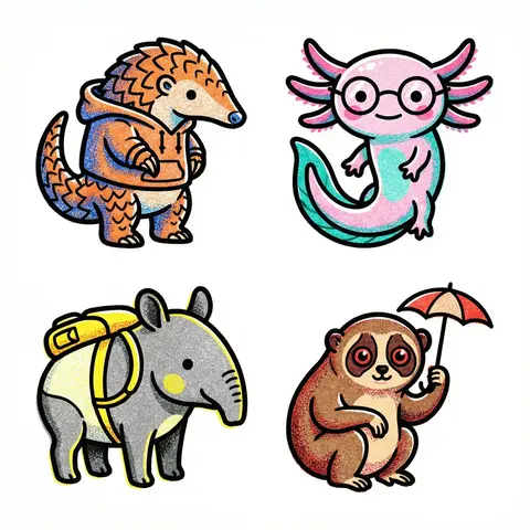 collection of icons representing [a theme], they belong together