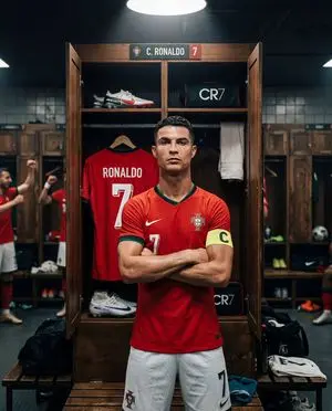 Cinematic Cristiano Ronaldo Locker Room Portrait
